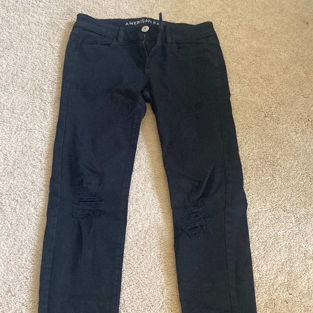 American Eagle Black Jeggings. Size 4. Super Stretch.